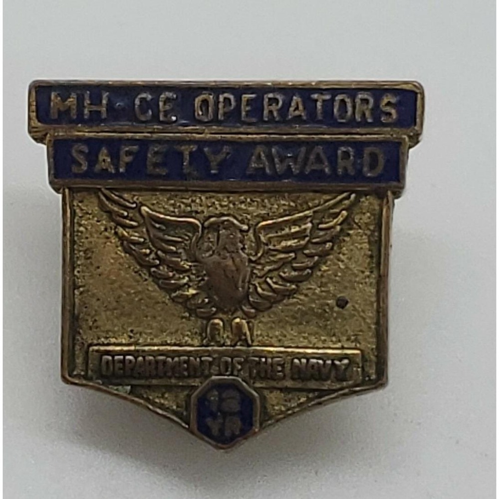 Vintage MH-CE Operators 12 year Safety Award Department of the US Navy lapel pin
